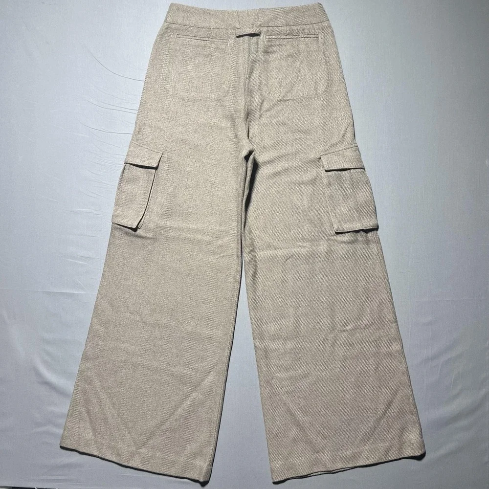 Torn By Ronny Kobo Pants Womens Bernee Wide Leg Cargo Pockets‎ Linen Blend